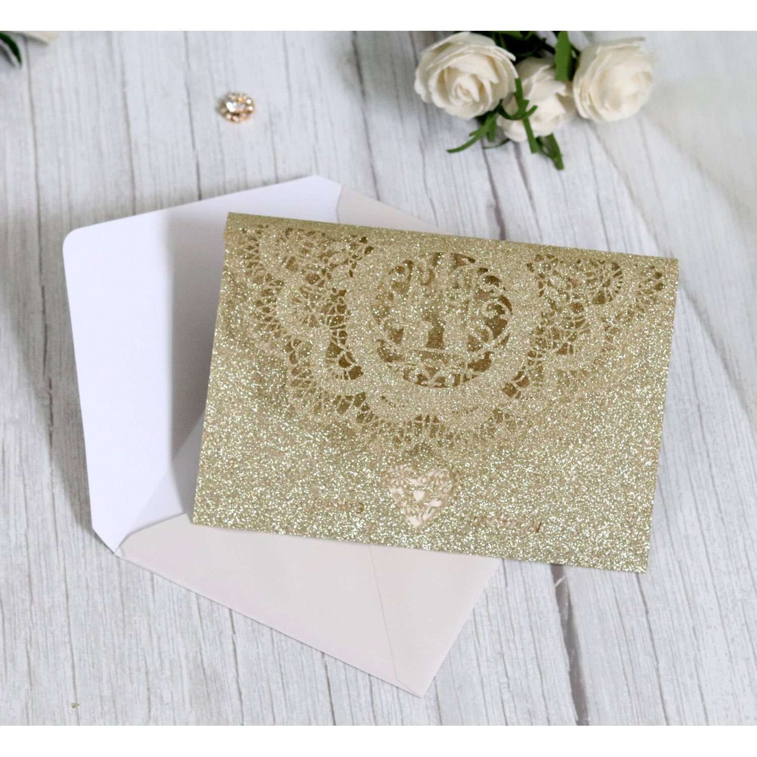 New Wedding Card Laser Cut Paper Glitter Invitation Business Invitation